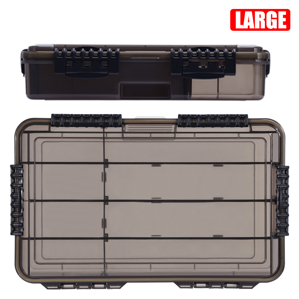 SAMOLLA large Waterproof Fishing Tackle Box, Fish Hook Fishing Lure Bait Storage Case Portable Fishing Gear Accessorie: Red