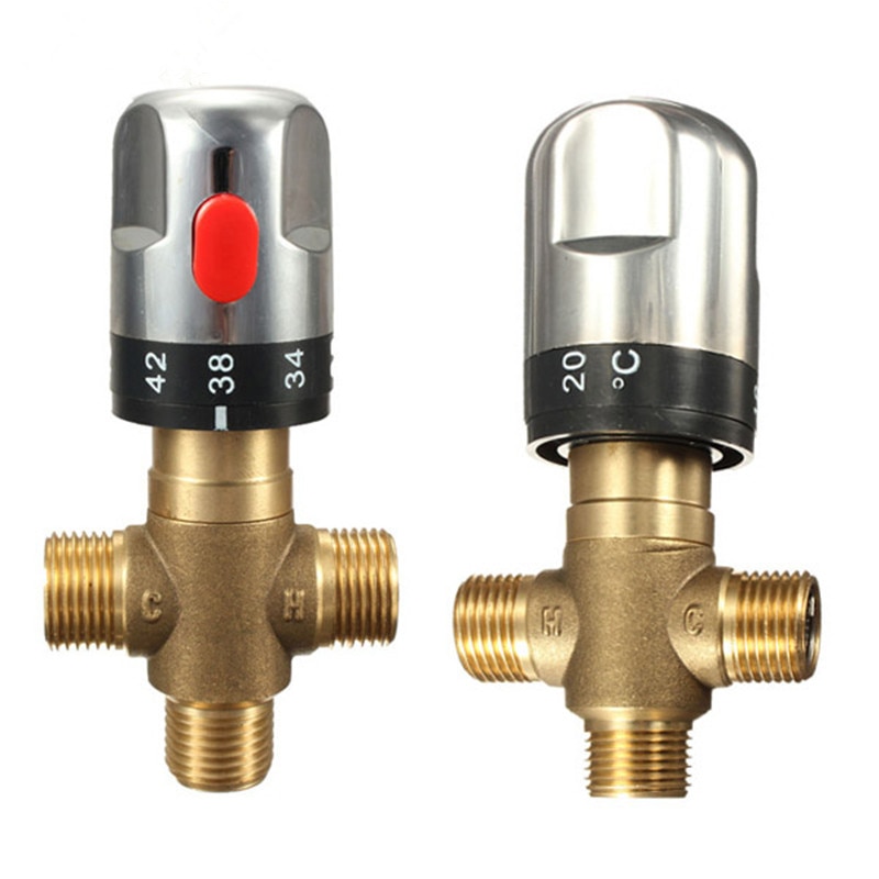 1Pcs Messing Pijp Thermostaat Kraan Thermostatische Mengkraan Badkamer Water Temperatuurregeling Kraan Cartridges