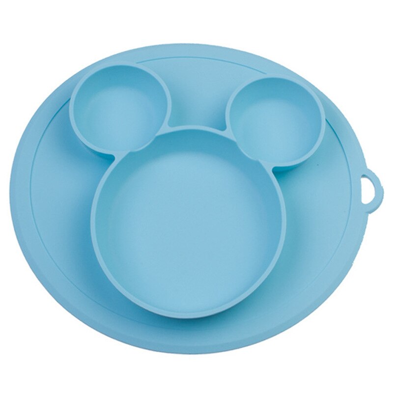 Mumsbest – assiette divisée en Silicone pour bébé, Portable, antidérapant, ventouse d'alimentation pour enfant, sans BPA, micro-ondes, lave-vaisselle: Blue
