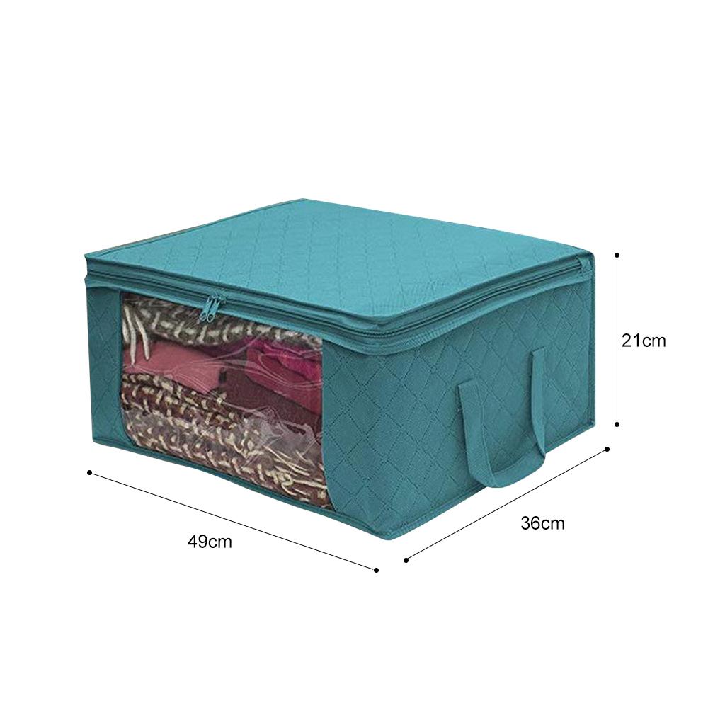Caja de almacenamiento plegable de tela no tejida, estuche de recogida de ropa sucia con cremallera para juguetes, caja de almacenamiento de colcha, organizador con ventana transparente