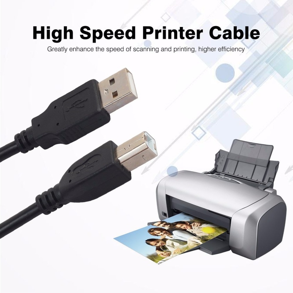 1.5m 3m USB 2.0 AM-TO-BM High Speed Cable Lead A to B Long Black Shielded Compatible Printer Scanners Hard Disk Stable