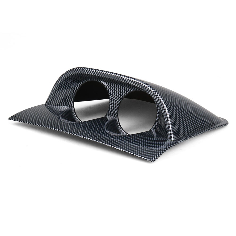 Universal Black Carbon Fiber 2 inch 52mm Dash Board Dual Triple Gauge Pod Color Gauge Holder Mount Holder: Dual Holder Carbon