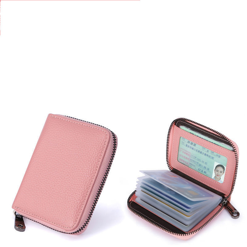 Mini skórzany portfel na 22 karty Etui biznesowe Torebka Etui na karty kredytowe Blokowanie RFID Torba na karty o dużej pojemności: Złota