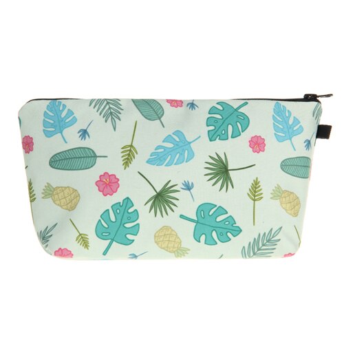 Jom Tokoy Cosmetische Organizer Tas Warmte-overdracht Afdrukken Groene Bladeren Make-Up Tas Mode Vrouwen Cosmetische Tas: Default Title