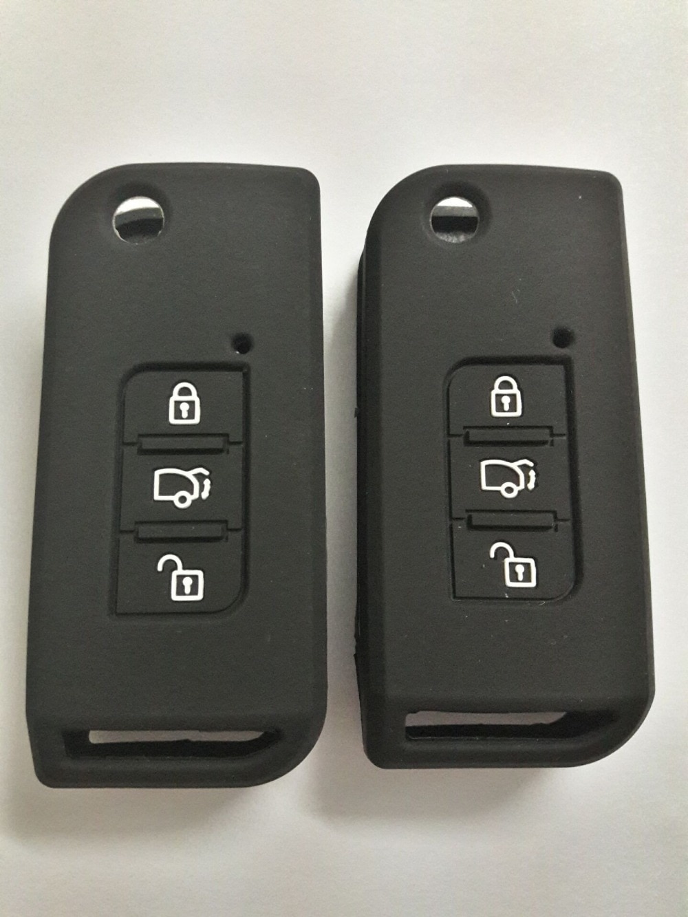 3 Knop Siliconen Cover Voor Mahindra Xuv 500 Flip Key Afstandsbediening Houder Case Black