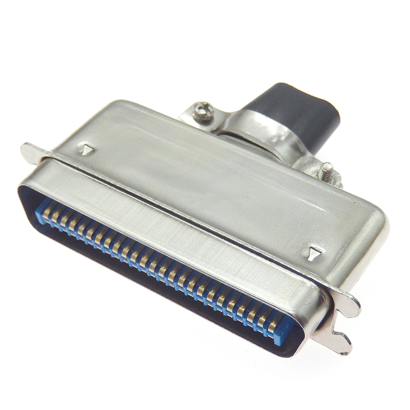 57 Series Centronics Connector Male Female CN14/24/36/50P Ribbon Computer Printer Cable Mount Adapters with Mental Cover: black
