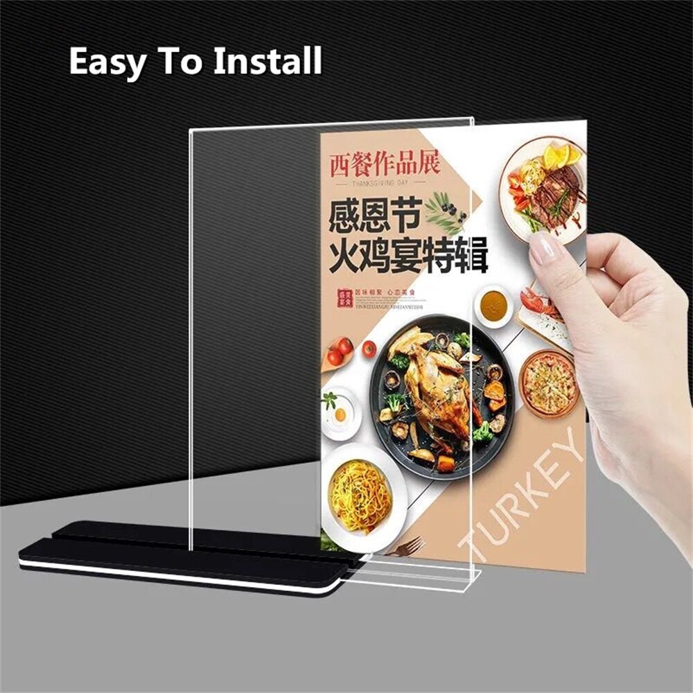 Support de Menu de Table en acrylique A5, cadre d&#39;affichage de Photo en papier, panneau publicitaire pour Restaurant hôtel