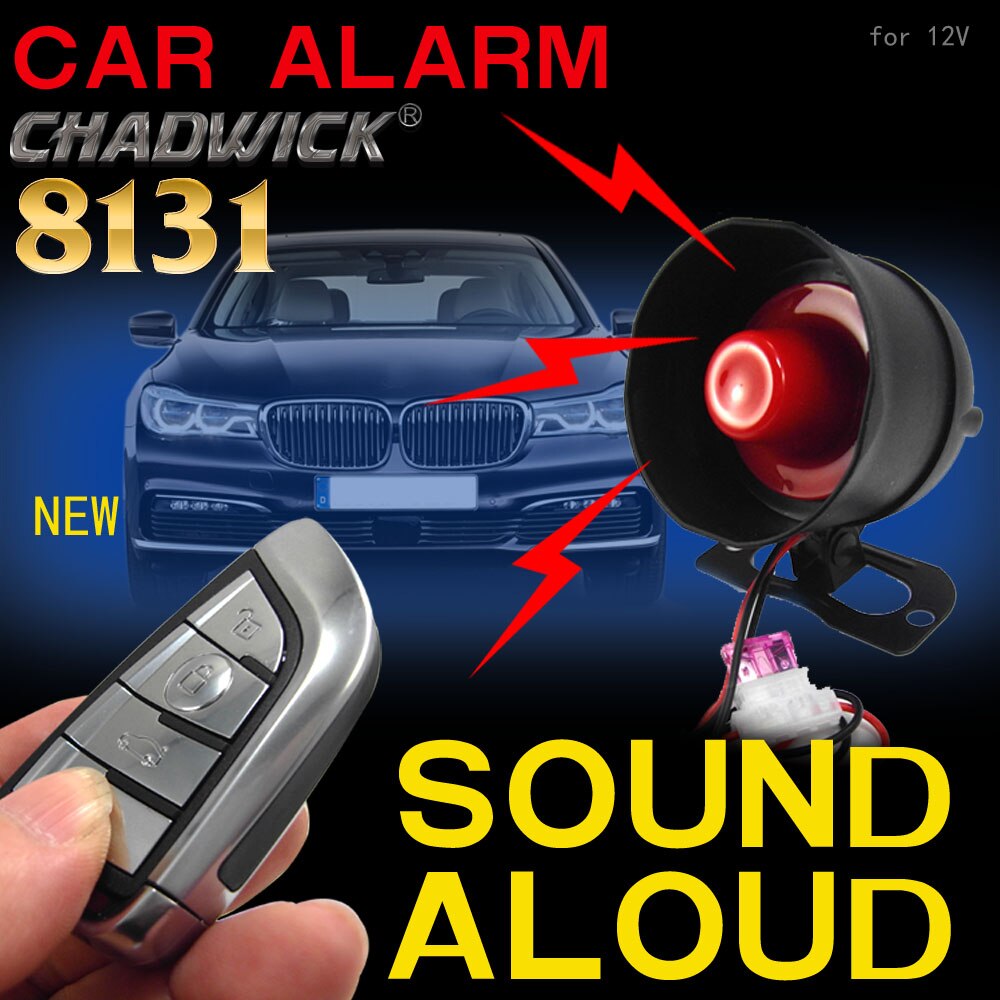 8131Non-destructive installatio car alarm system DIY connect battery easy universal 12v vehicle sound alund siren CHADWICK