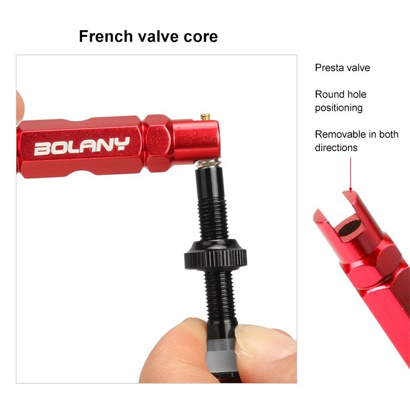 Bicycle Multifunctional Valve Tool Road Bike Aluminum Alloy Schrader/Presta AV/FV Nozzles Tube Core Wrench Removal Tool