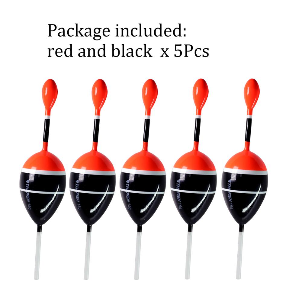 5pcs/lot Slip Float Bobbers 15g 2in Balsa Wood Fishing Slip Float 5 colors Slip Bobber Rigs: 5pcs black