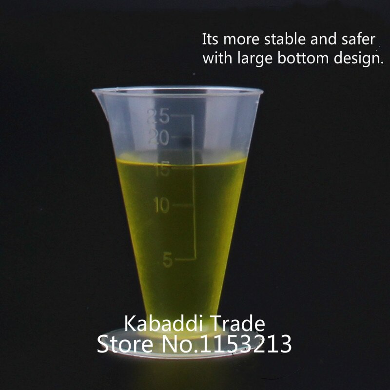 5 pcs/lot 25ml Capacity Clear graduated plastic Conica Measuring cup PP cylinder Plastic Beaker of Laboratory supplies