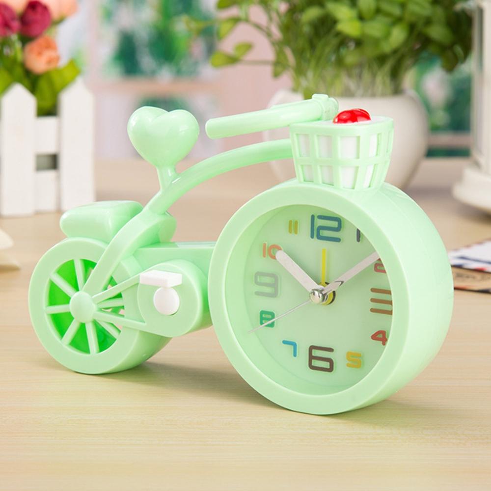 Réveil pour enfants | Joli réveil, couleur bonbon, dessin animé, en forme de vélo, horloge de Table pour garçons et filles