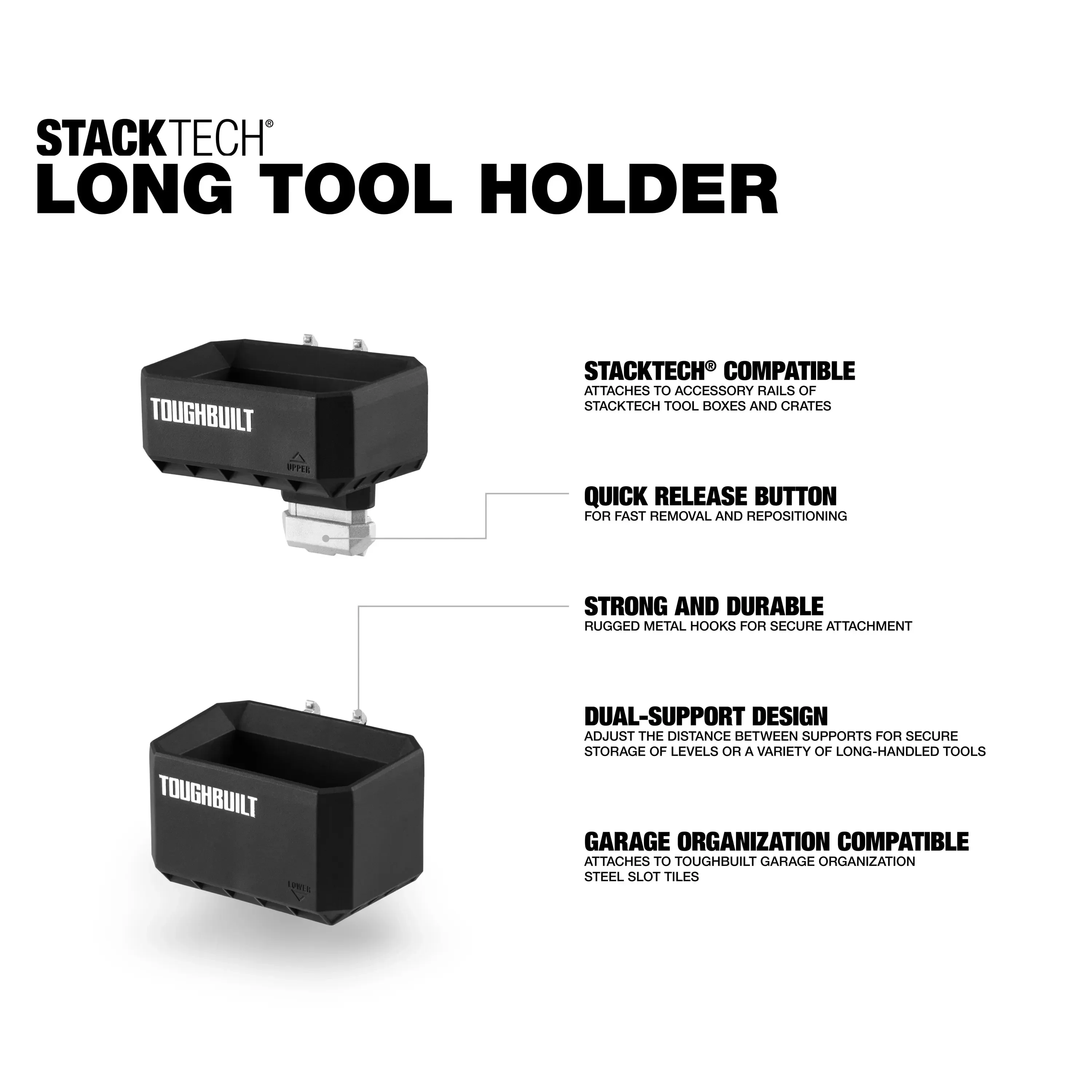 Toughbuilt tb -b1- a -54 stacktech plastikværktøjsholder stabelbar værktøjskasse speciel vertikal bærbar organizer værktøjskasse tilbehør