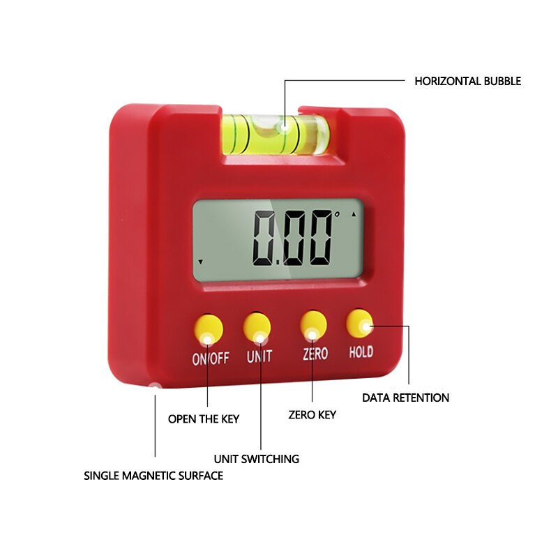 Mini Digital Level Protractor digital display electronic Angle rulerwith tape level bubble angle meter angle gauge level