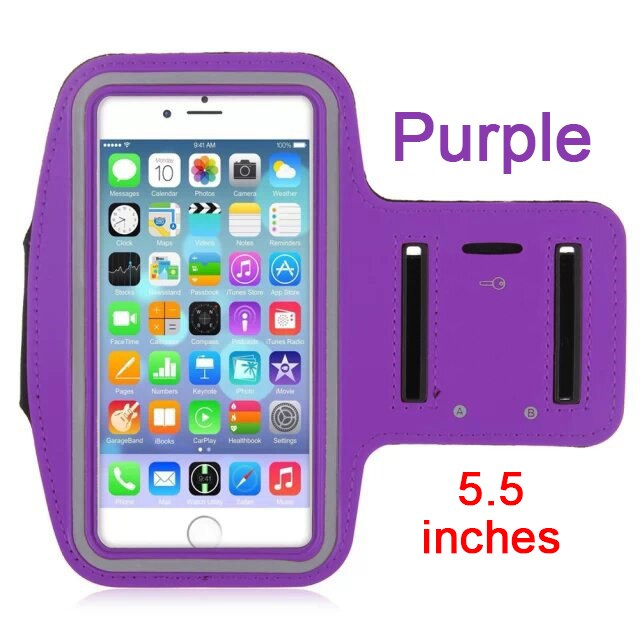 KLL Wasserdichte Brassard Lauf Gym Sport armband Fall Handy Arm Band Tasche Halter für iPhone Smartphone auf Hand: purple 5.5 inch