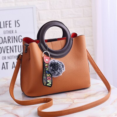 YONGBONG Litchi Pattern Soft PU Leather Women Handbag Two Pieces Female Shoulder Bag Girls Messenger bag Casual Women Bag: Yellow