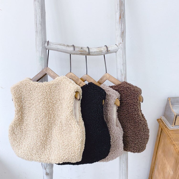 Winter warm kindervest voor babymeisjes, vest voor kinderen, peuterjasjes, meisjesvest, fleece effen