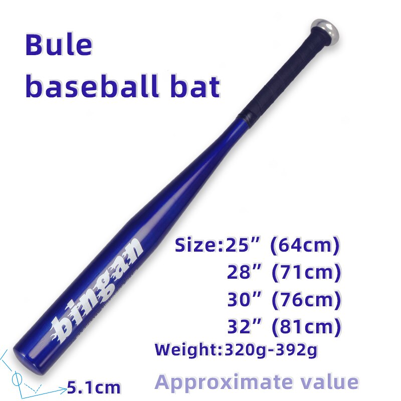 Aluminum Alloy Baseball Bat softball bat 25 inches 64 CM High Strenght Training black red white blue colors Bit Hardball Bats: Blue / 28 inch(70-71cm)