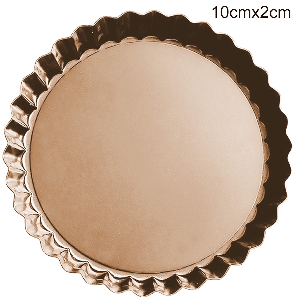 Ostekagepande rund kageform med aftagelig bund nonstick kulstofstål brød bageværktøj: 10 x 2 cm guld