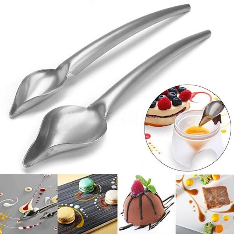 1Pc Deco Chocolade Lepel Versieren Voedsel Pen Tool Saus Dessert Sushi Voedsel Taart Trekken Tool Bakken Accessoires