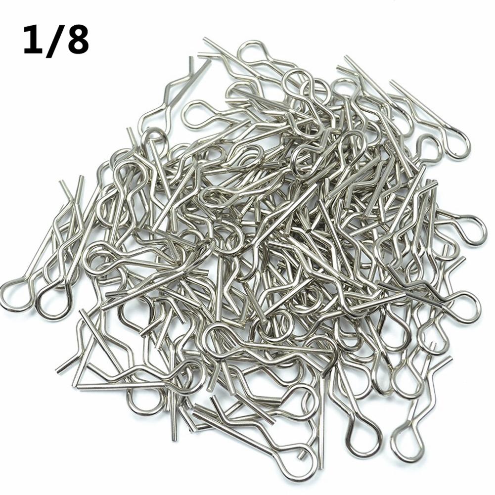 100pcs 1:10 Universal Scale Bend Body Clips Pins Sliver Black Buggy Shell RC Car Parts For Redcat HPI Himoto HSP Truck: A