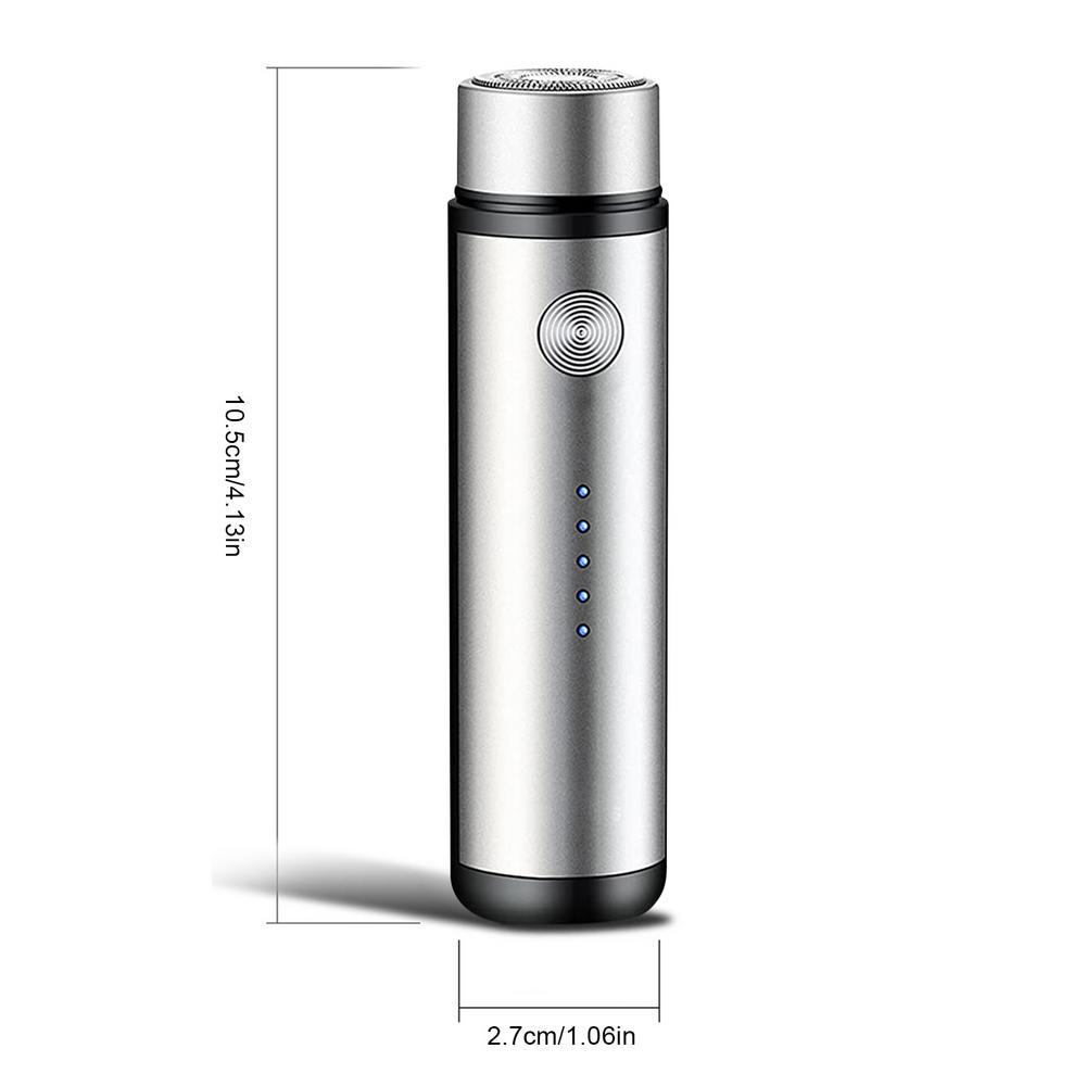 Mens Electric Shaver Washable Electric Razor USB Rechargeable Razors Waterproof Compact Low Nose Mustache Trimmer For Wet And Dr: Silver