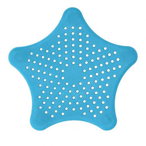 Five-Pointed Star Kitchen Shower Anti-Clogging Floor Drain Filter Sink Strainer: Blue