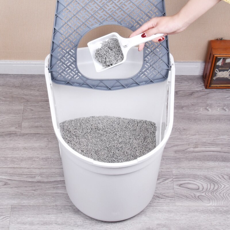 Pet Cat Litter Box Oversized Fully Enclosed Cat Toilet Deodorization Cat Potty Pet Household Cats Tray Fold Top Cover Easy Clean