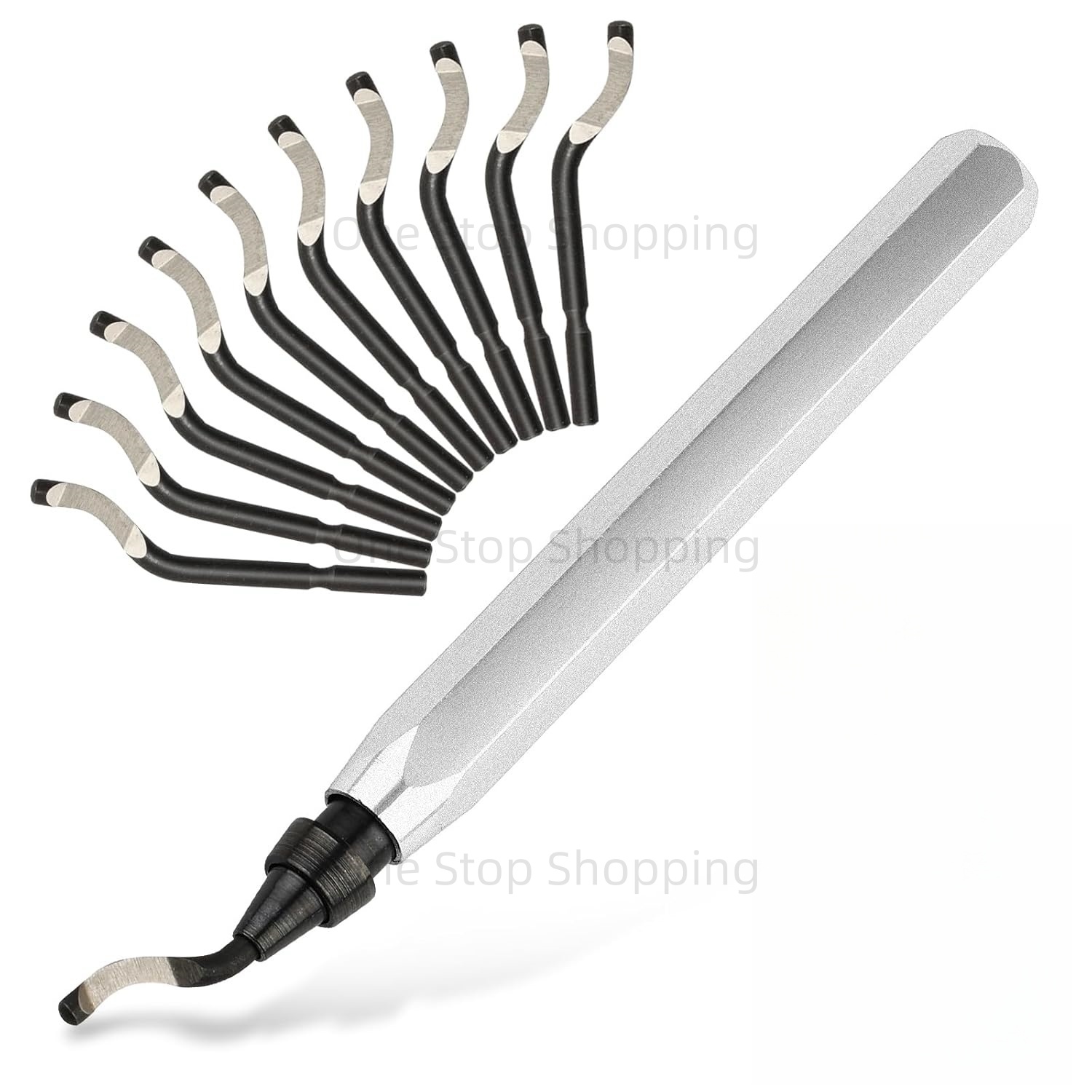 Entgratungswerkzeug RB1000 mit 10 Stück BS1010 HSS-Klingen Entgratungswerkzeug für Metall, Aluminium, Kupfer, Kunststoffrohr, 3D-Druck, Messing: Beige