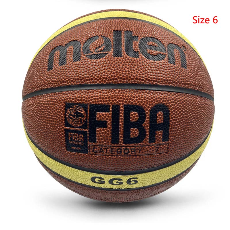 Basketball Ball Official Size 7/6/5 PU Leather Outdoor Indoor Match Training Inflatable Basketball baloncesto: Size 6  GG6