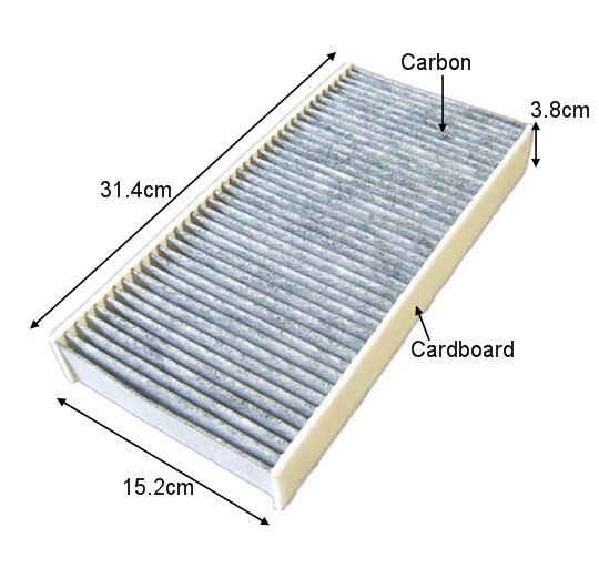 CUK3240-filtro de aire de carbón activado para coche, salida de fábrica, 6447RG, negro, para PEUGEOT 407, WP9183, 15,2x31,4x3,8 cm,