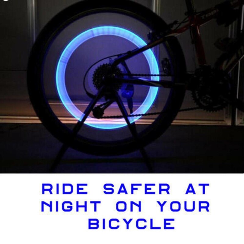 2Pc Fietsverlichting Wheel Spoke Lamp Led Fiets Ventiel Lichten Tyre Tire Flesdop Fiets Licht Fiets Accessoires