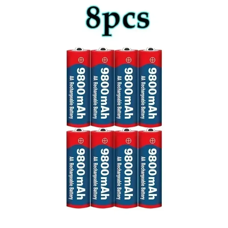 AA 1.5V 9800mAh/AAA 1.5V 8800mAh Rechargeable Batteries ) - Perfect for Clocks, Toys, Cameras: black
