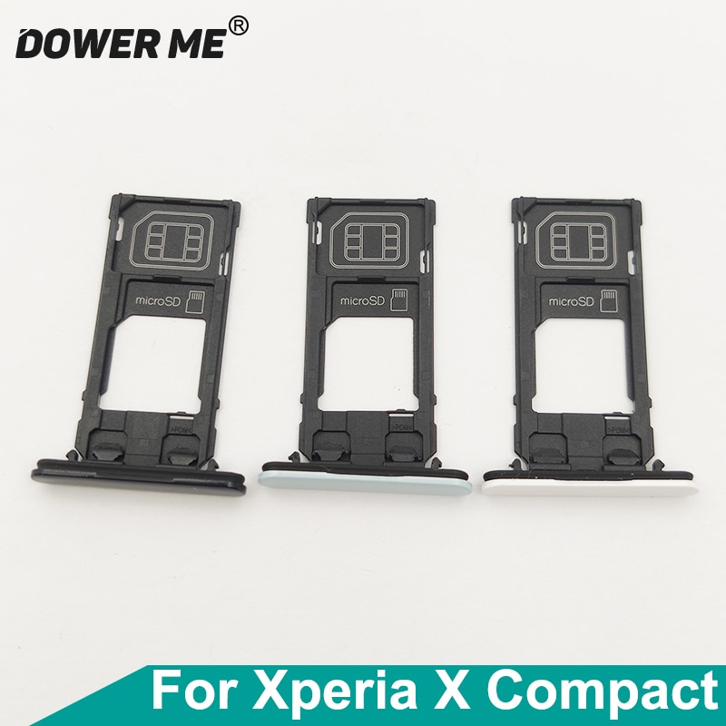 Dower me memory microsd kortholder læser sim bakke slot til sony xperia x compact mini  f5321 xc 4.6 "