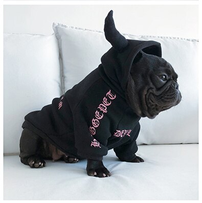 Ropa de perro cachorro de XS-2XL Vestidos mascotas perros diablo unicornio disfraz mascota abrigos para gato perro Bulldog francés ropa de Halloween: Devil / S