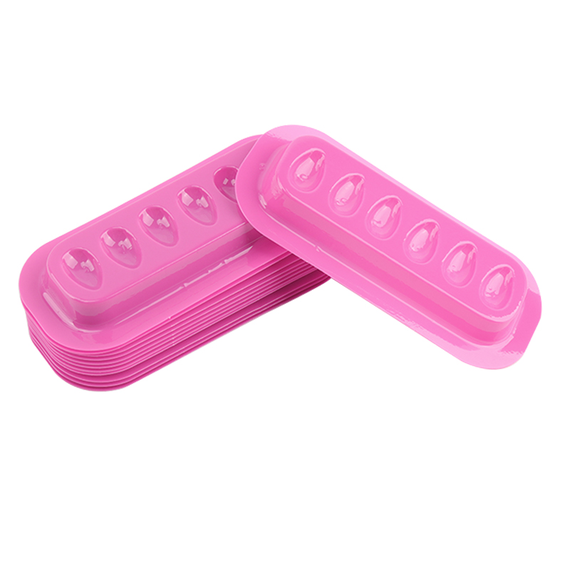 100 pièces porte-colle à cils Palette Extension de cils support adhésif tampons bande en forme de joint en plastique Palette cils artiste accessoires: YELLOW
