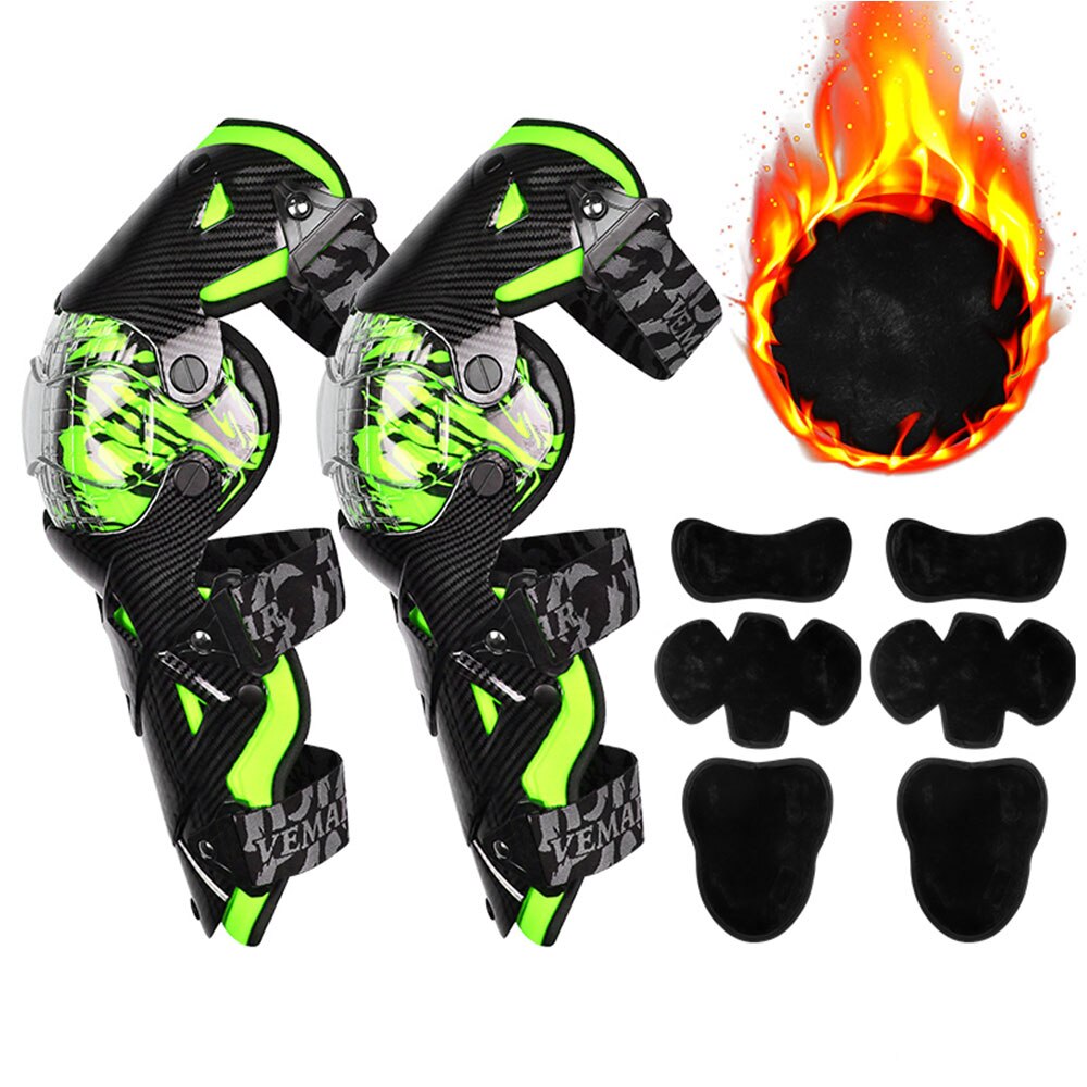 Men Motorcycle Knee Pads Red Moto Protection Knee Protector Motocross Equipment Motorbike Knee Moto Protective Gear Four Seasons: E18 Warm GR KneePads