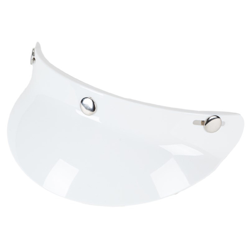 Lente de visera de burbuja para casco de motocicleta, 3-Snap, 3/4, Retro, cara abierta, D7YA: Blanco