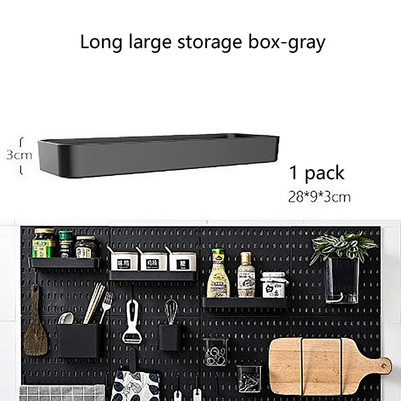 Pegboard Akcesoria ścienne Organizer ścienny Wyświetlacz montażowy Diy Pegboard zestaw płyta robić przechowywania narzędzi Stojak na tablice Łazienka Kuchnia: SZARY