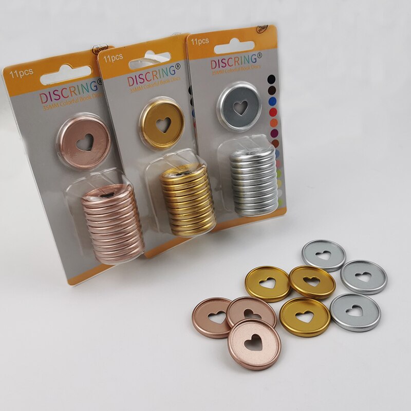 11 Stks/doos Frosting Hartvormige Notebook Plastic Disc Binding Plastic Ringen Diy 360 Graden Opvouwbare Disc Gesp Kantoorbenodigdheden