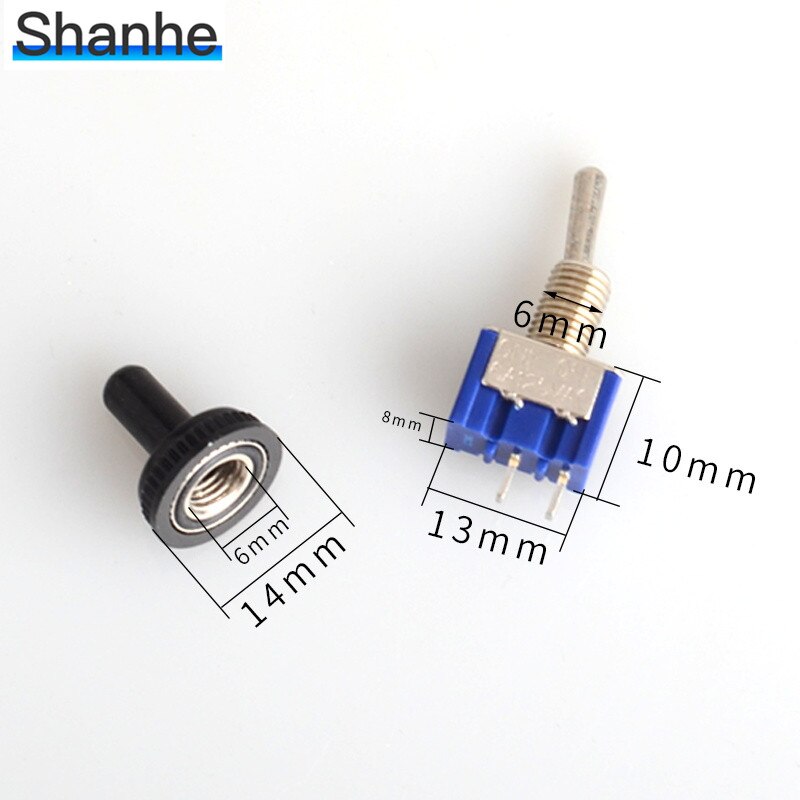 6mm toggle switch ON-ON 2pin With waterproof cover