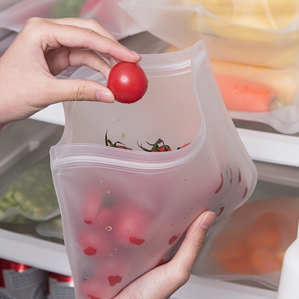 5-12 szt. Świeże torby robić przechowywania matowe pojemnik silikonowy na żywnosć worek szczelny szczyt owoce na przekąnarty pojemniki na domowy lodówka