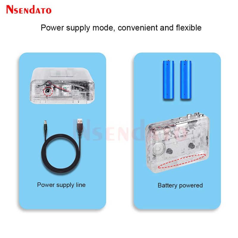 Cassette Tapes Tape To MP3 Converter, Clear Sound Compact Multifunction Type C Audio Cassette To Digital Converter