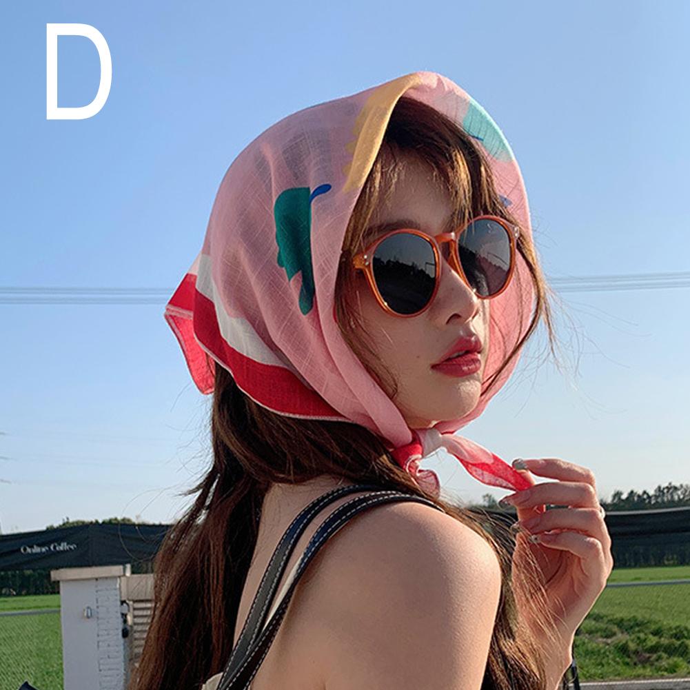 Bufanda pequeña de seda para mujer, pañuelos con flores para el cuello, banda para el pelo, diadema de lino y algodón, pañuelo para el cuello, chal Hijab de 58x58cm suave, novedad de 2024: Rosa