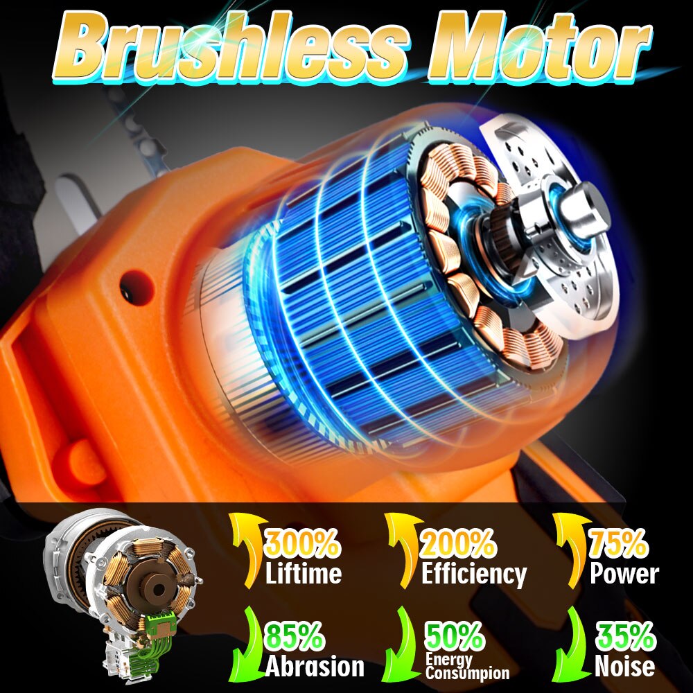 6/8 Inch Brushless Electric Saw For 18V Makita Battery Cordless Handheld Pruning Chainaw Portable Woodworking Power Tool