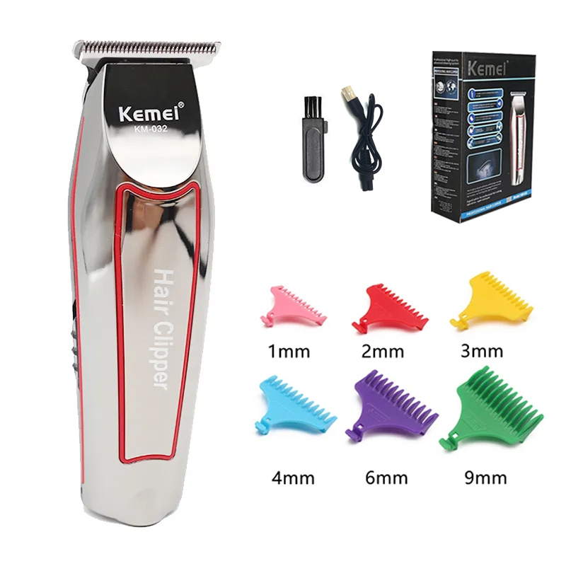 Kemei KM-032 Macchina per tagliare i capelli professionale toelettatura rifinitore per uomo Finitura Taglio di capelli senza fili clipper Rasoio elettrico Barba: viola