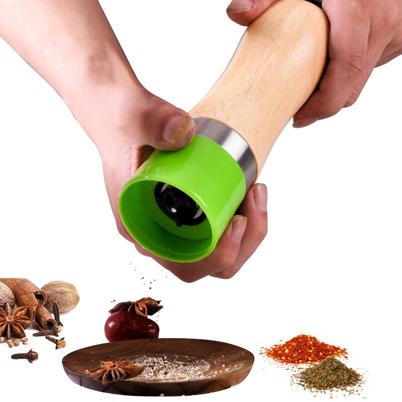 Mini handmatige pepermolen hout + plastic handmatige peper zout kruidenmolen molen kruiden voor keuken maalgereedschap accessoires