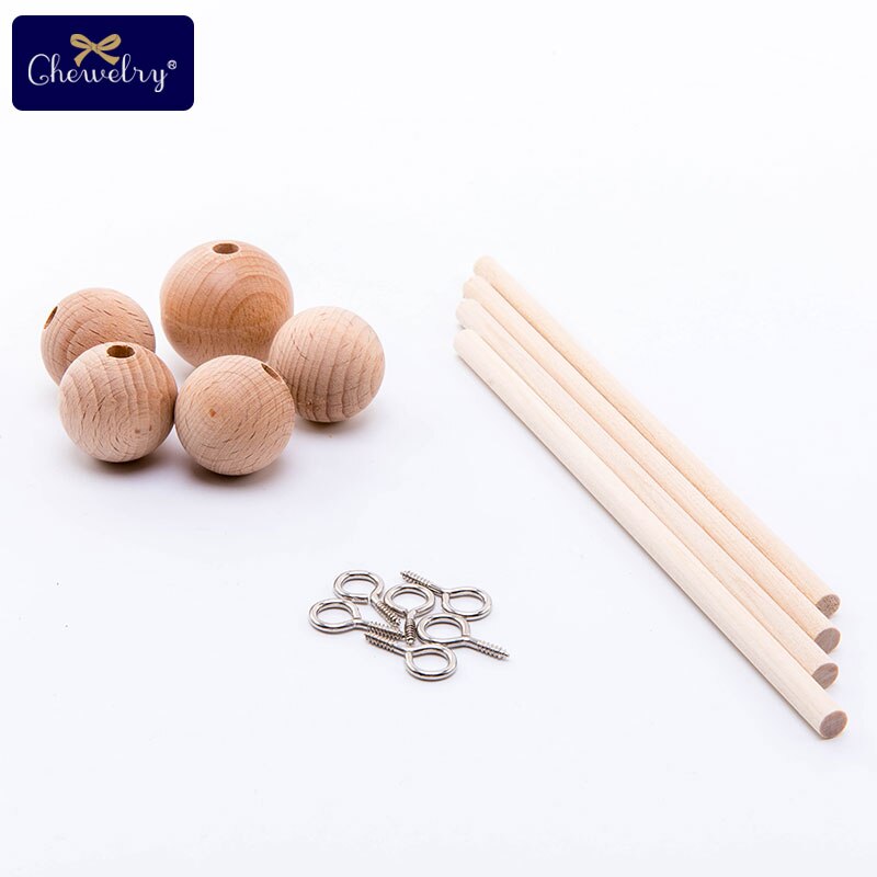 1Set Baby Mobile Crib Hanger Baby Rattles Mobile Wooden Beads Wind Chimes Bell Toys Room Bed Hanging Decor Tent Decor Props