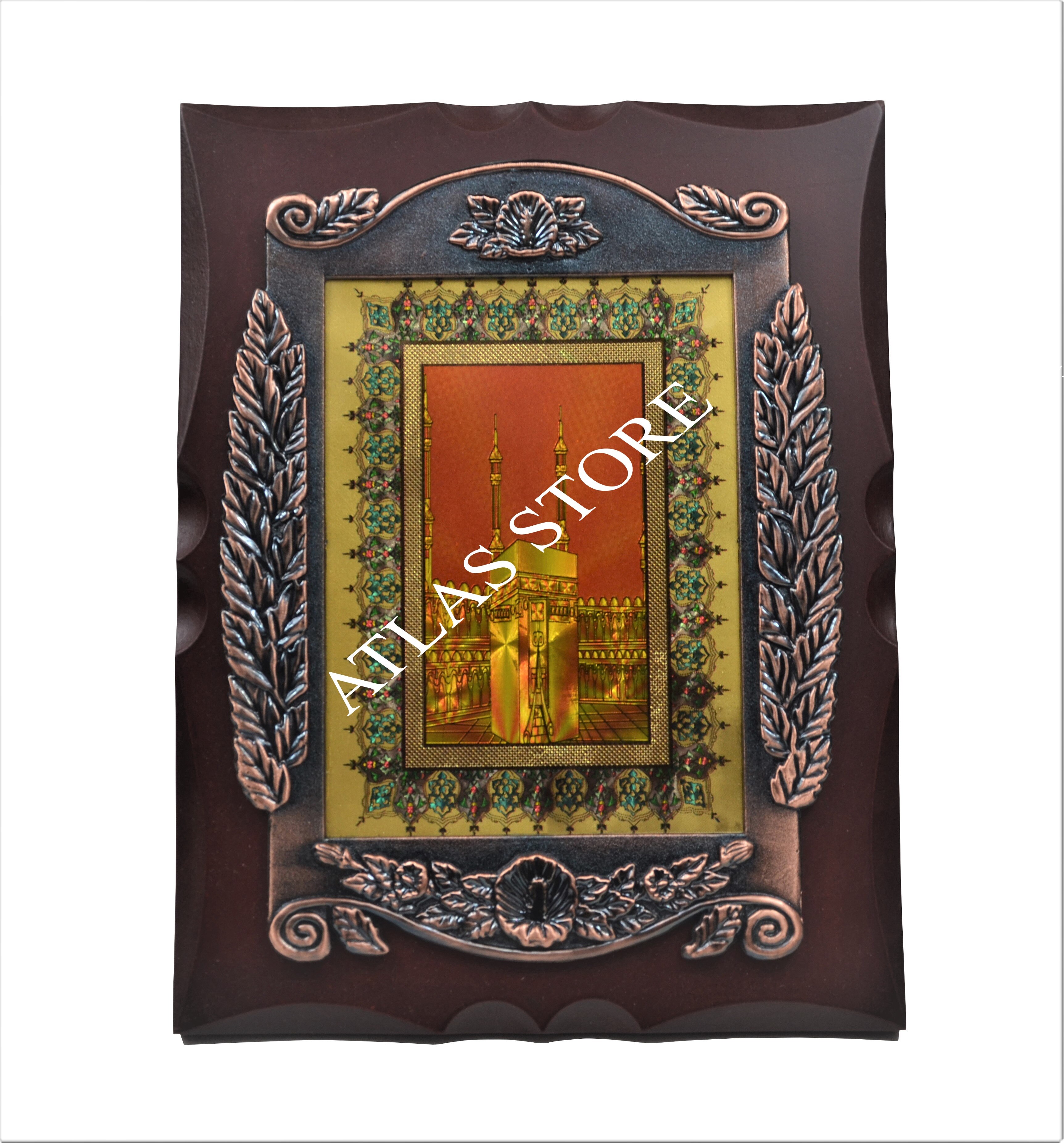 Islamitische 23 Cm Ramadan-Eid-Kaba Qaaba Goud Kleur Islamitische Kunst Houten Frame Home Decor