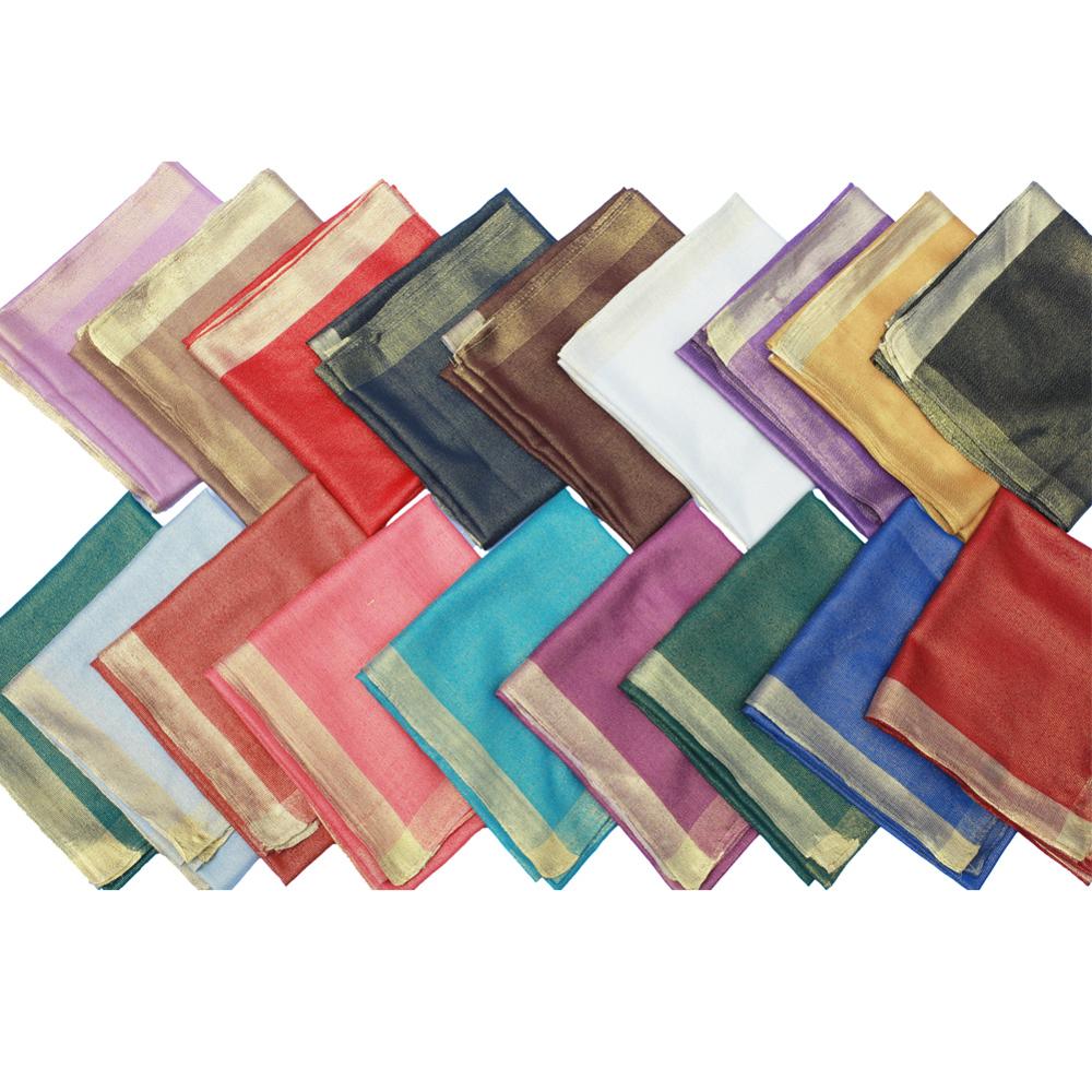 Moslim hoofddoek effen gouden lurex vierkante sjaal islamitische hoofdbedekking voor vrouwen dame hijab zacht 90 x 90 cm